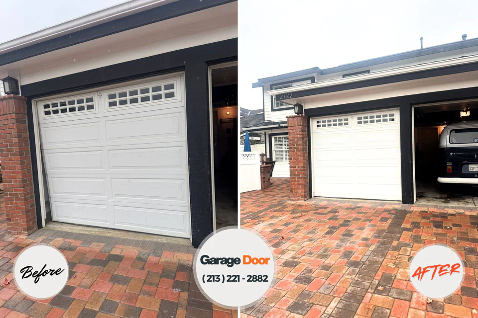 Before and after: garage door repair Penn Yan, NY